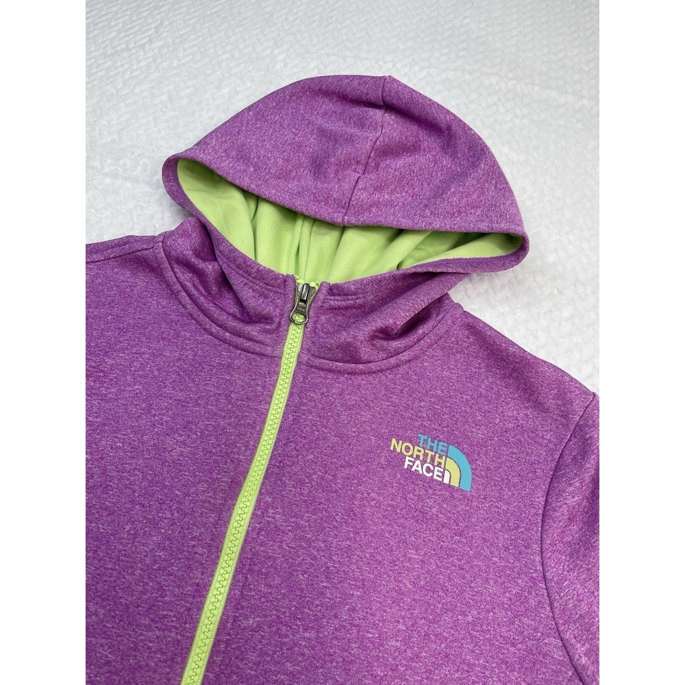 The North Face Girls XL  Full Zip Hoodie In‎ Purple  And Lime Green